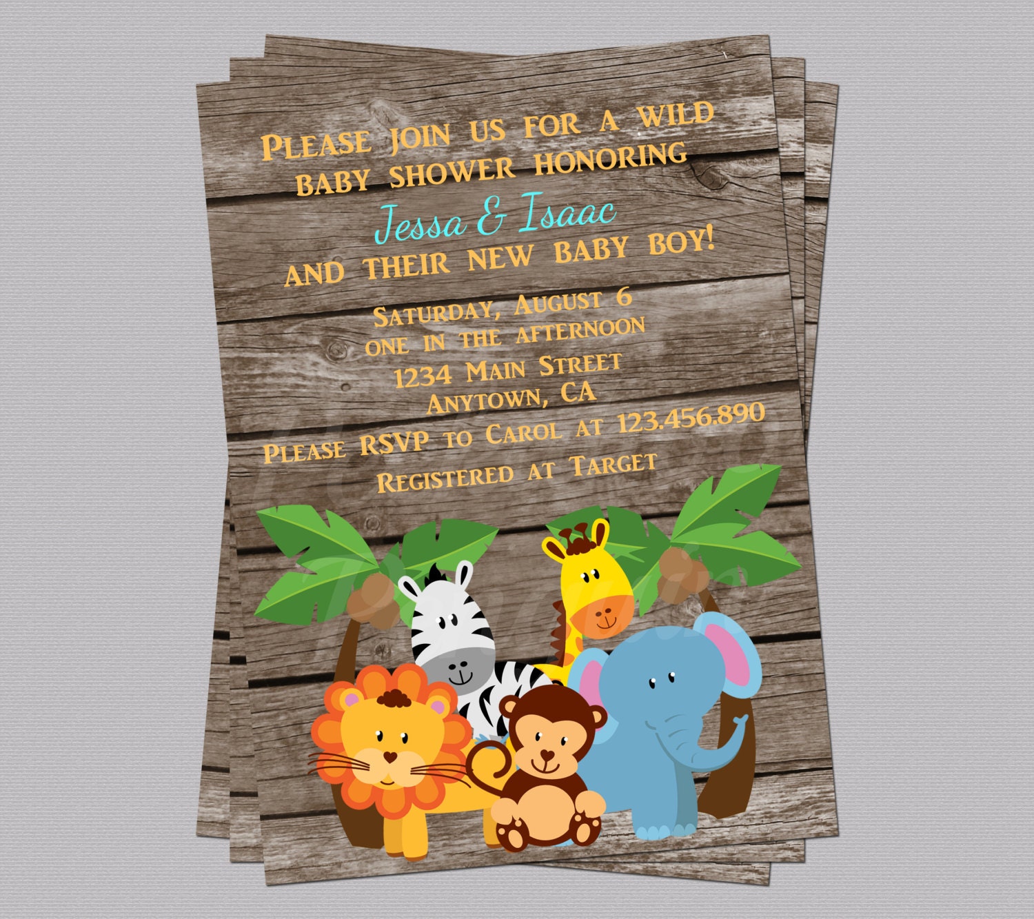 Jungle Baby Shower Invites Zoo Animal Baby Shower Jungle