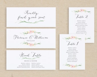 Wedding Seating Chart Template, Seating Plan, Seating Chart Cards, Table Number, Editable Table Card, Edit in Word or Pages