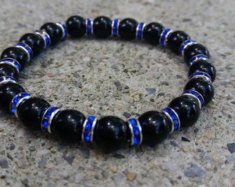 Thin Blue Line Jewelry, Thin Blue Line Bracelet, Blue Lives Matter, Back The Blue, Handmade Jewelry, Police bracelet, Police Lives Matter