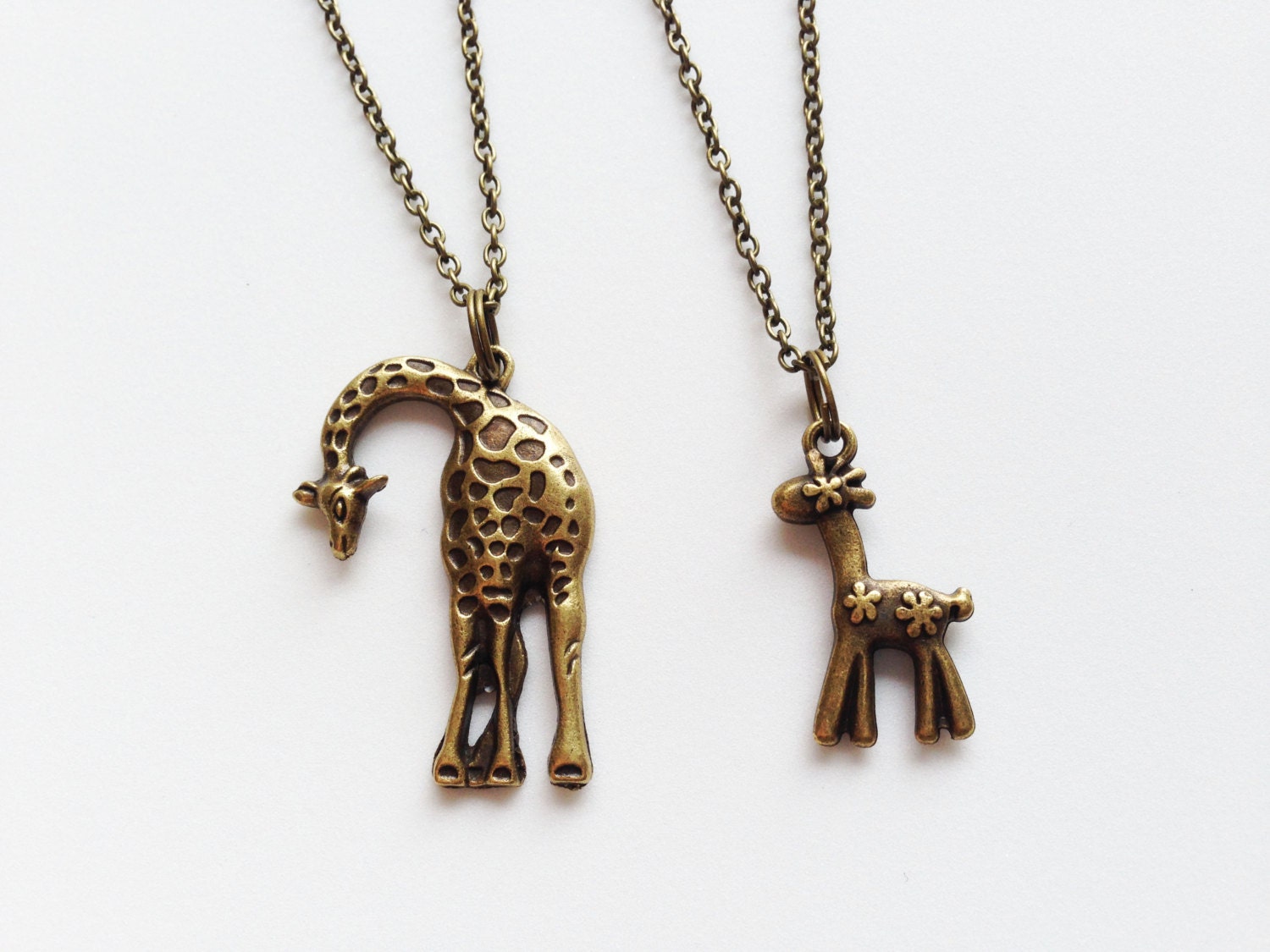 GIRAFFE Necklace Giraffe Pendant Charm Chain by ZHUaccessories