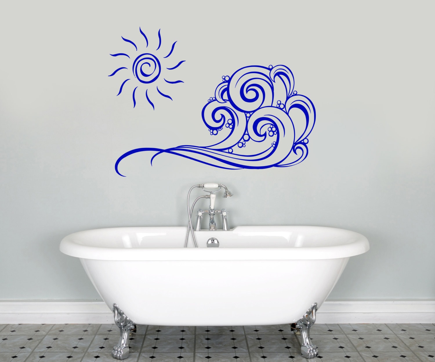 Sea Ocean Waves Wall Decal Splashes Vinyl Sticker Marine