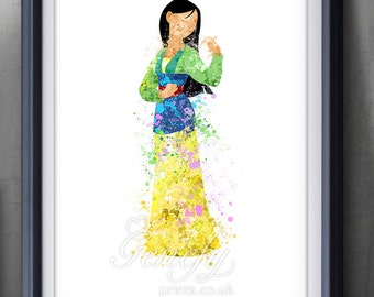 Disney Mulan Watercolor Poster Print - Watercolor Painting - Home Decor - Watercolor Art - Kids Decor- Nursery Decor