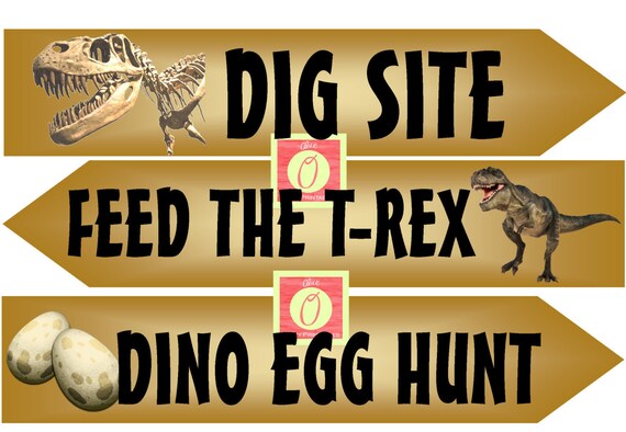 Dino Party Directional Arrows Dinosaur Party Directional Sign 
