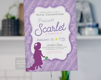 Little Princess Birthday Invitation - Digital - Printable - Personalized - Rapunzel Inspired - Tangled