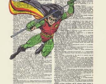 DC comics Robin on dictionary page print