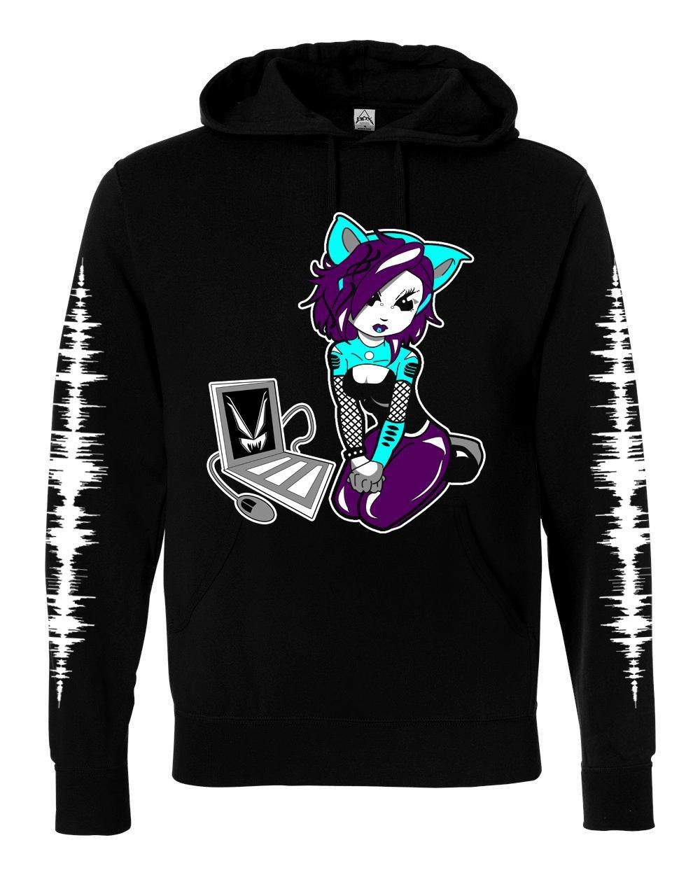 VampireFreaks Cyber Kitty Pullover Hoodie