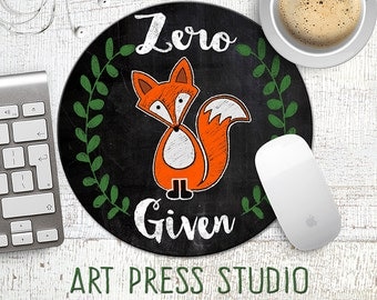 Zero Fox Given Mousepad, Chalkboard Fox Mouse Pad, Chalk Zero Fox Given Mousepad, Funny Mousepad, Gift for Guy, Funny Gifts, Mouse Pad