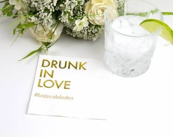 Drunk in Love Personalized Wedding Napkins (Style 10)