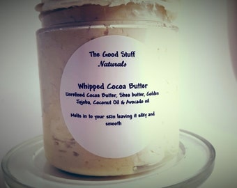 Whipped Cocoa Butter- Raw Cocoa Butter- Organic Cocoa Butter- Coconut oil- Pure Cocoa Butter- Unrefined Cocoa Butter - Raw Shea Butter