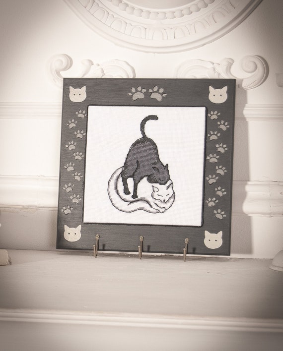 Key holder love cats home decor wall cats paw original Key holder love cats home decor wall cats paw original