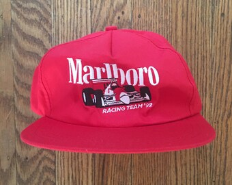 Vintage 90s Deadstock Marlboro Cigarettes Tobacco Indy Car Racing Team '92 Trucker Hat Snapback Baseball Cap