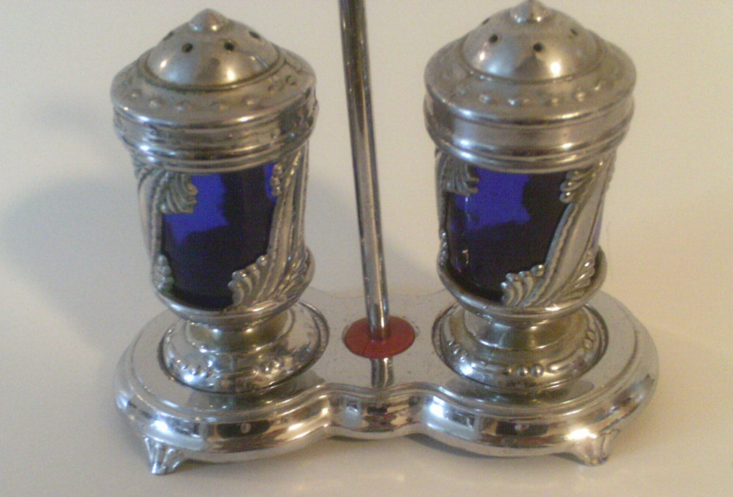 Occupied Japan Cobalt Blue And Silver Salt and Pepper Shakers