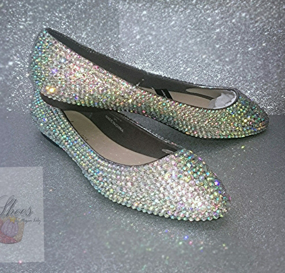 Prom Shoes Bling Flat Shoes Wedding Bridal by MyLillieShoes