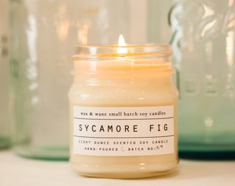 Sycamore Fig Soy Candle - Scented Candle - Unique Gifts for Her - Custom Gift
