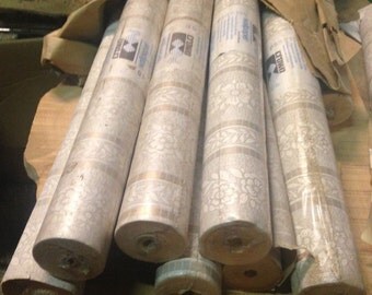 10 Rolls of Crown Vintage Wallpaper - 1970's Grey and White