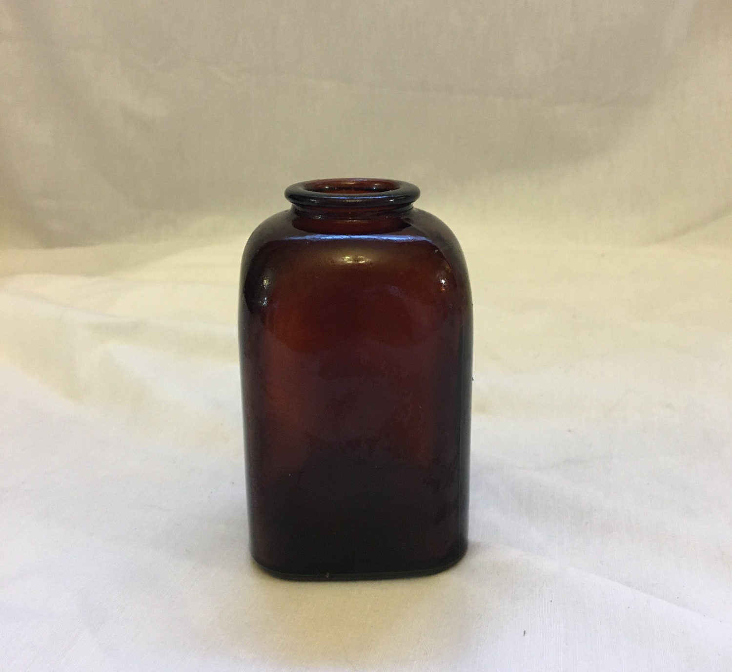 Vintage Amber Glass Snuff Jar