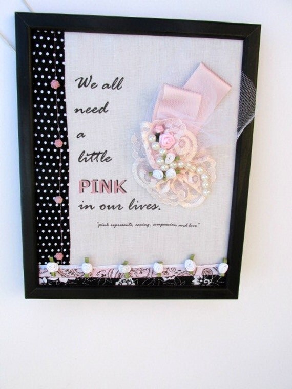 PINK Wall Decor Handmade Sewn Pink theme sign wall decor