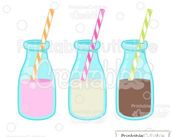 Birthday Milk Bottles SVG Cut Files & Clipart E121 - Includes Limited Commercial Use!