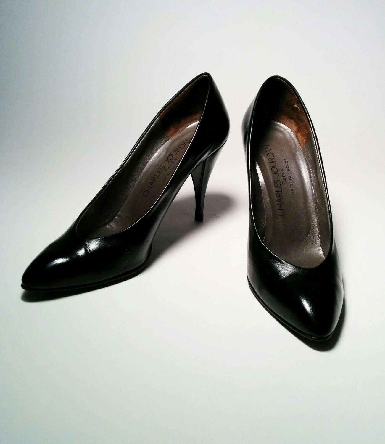 Vintage Charles Jourdan Black Leather heels