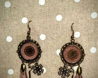 Boucles d'oreilles marron glacé