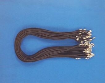 Black Suede Leather String 20" Necklace Cords ( 7" mm Split Rings Connector Inclueded) (Package Price)