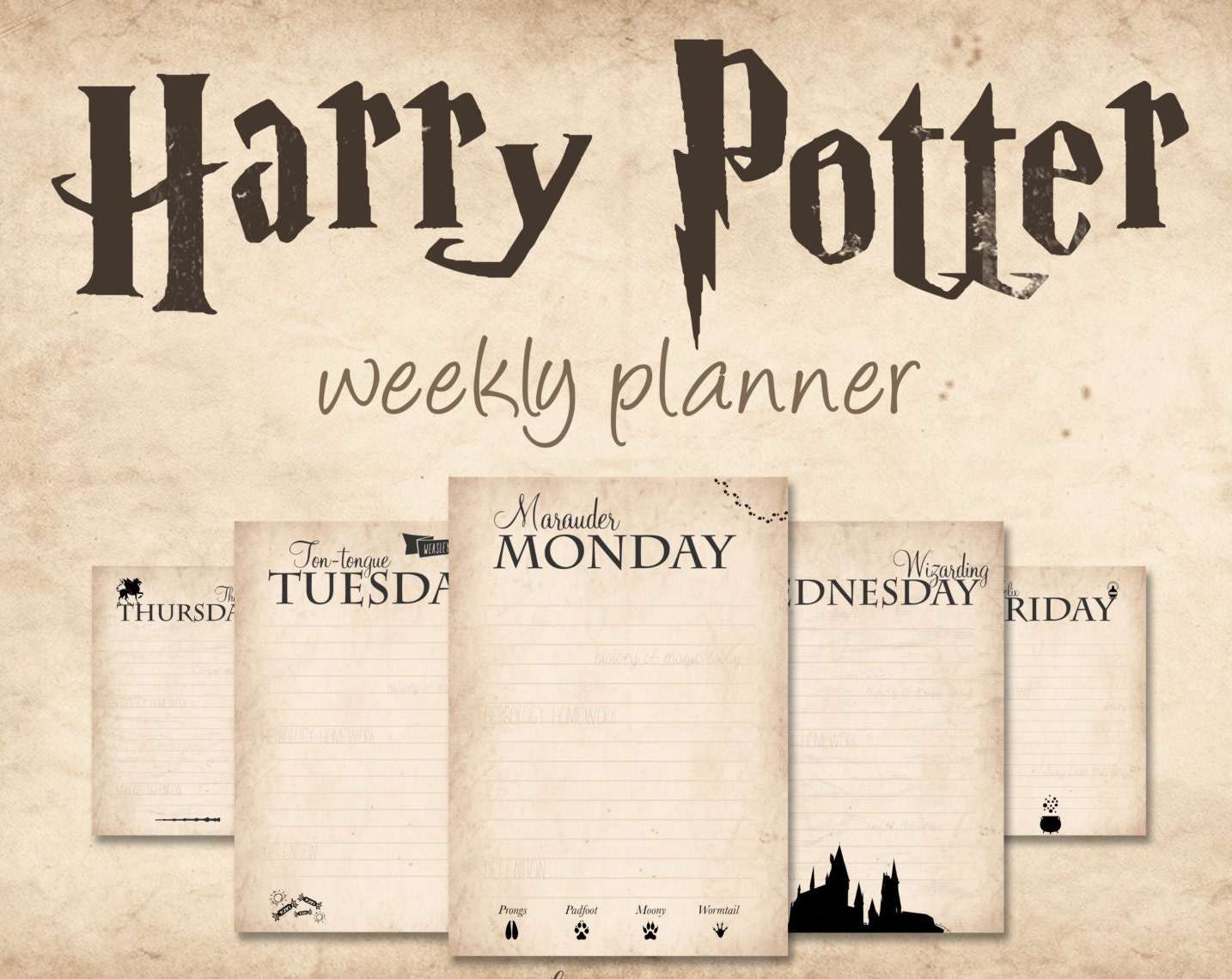 Harry Potter Weekly Planner