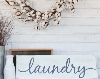Laundry sign | wood sign | rustic wood sign | wall decor | 24" x 7.25"