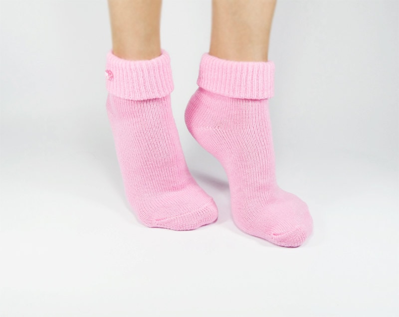Pink Socks Cute Socks Casual Angora Wool Socks Women's by NiftySox
