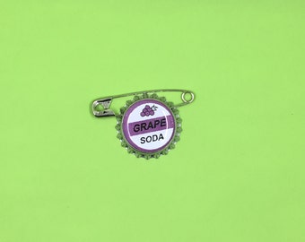 20 Up Grape Soda Pin, Grape soda badge with safety pin (20 pins)