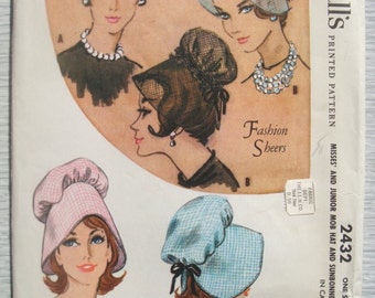 vintage McCalls 2432 HATS sewing pattern (B)