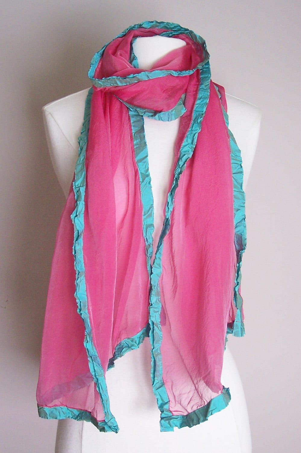 Scarf Hot Pink Scarf Silk Scarf Silk Chiffon Scarf