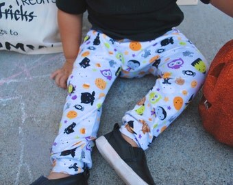 HALLOWEEN leggings, toddler harems, harems, ready to ship, holiday, kids fashion, toddler fashion, halloween, drop crotch, accessories