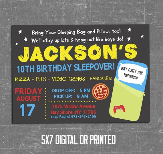 Boys Sleepover Invitations 8