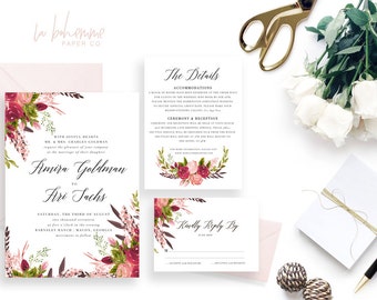 Printable Wedding Invitation Suite / Wedding Invite Set - The Amira Suite