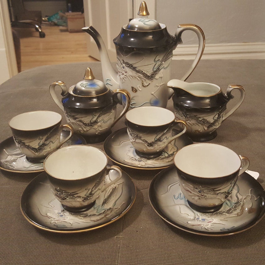 Reserved for client Vintage dragonware moriage 11pc Tea set