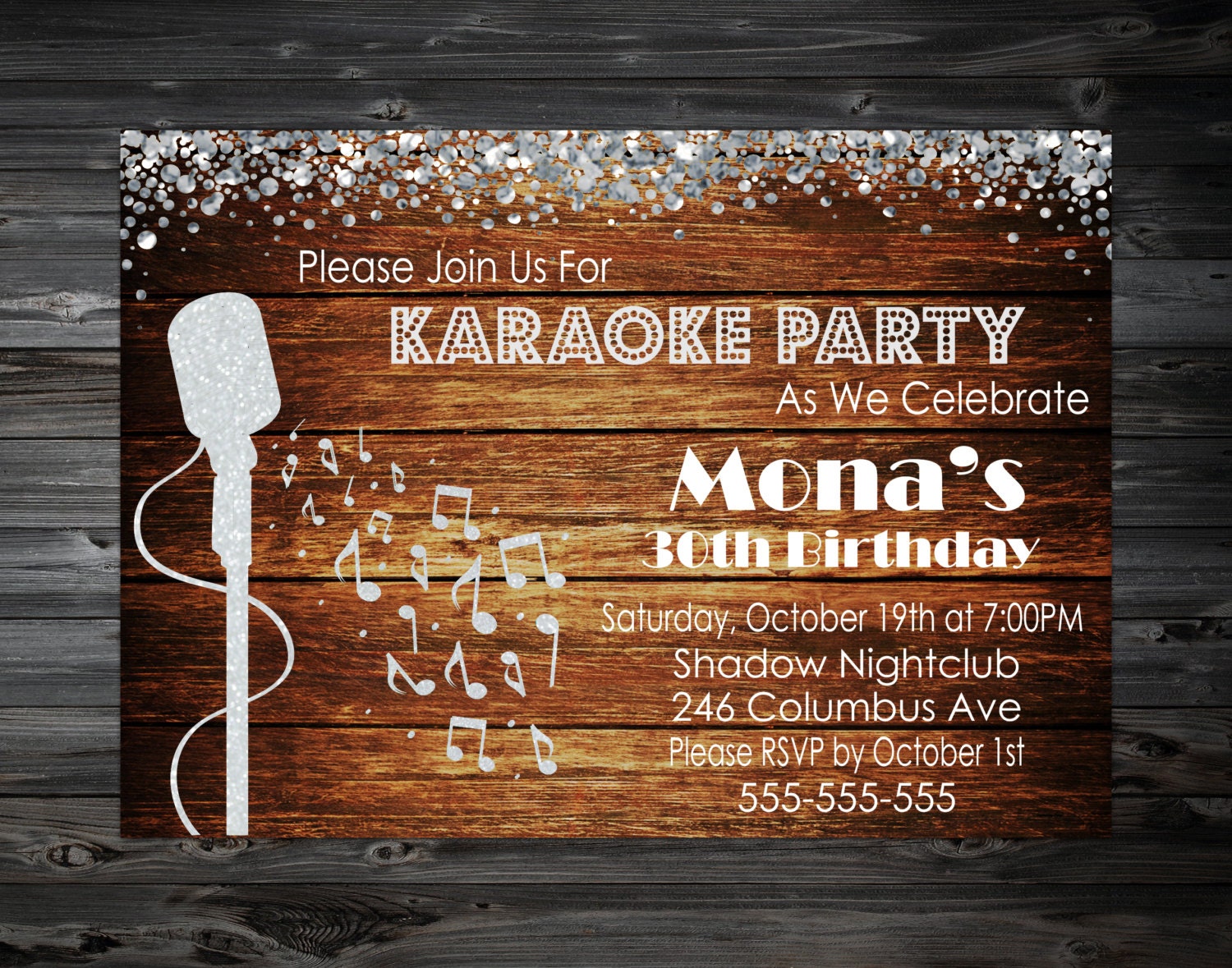 Karaoke Party Invitation Karaoke Birthday InvitationKaraoke