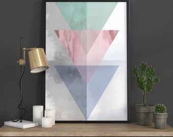 Wall Art Geometric Wall Art Prints Poster Pastel Print Geometric Print Pastel Wall Art Posters Scandinavian Nordic