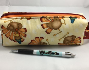 Notions Pouch for Knitting, Pencil Pouch, DPN Case, Mini Box Bag, Double Zipper Organizer, Cosmetic Storage, Turkey