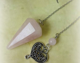 Rose Quartz Pendulum, Divination, Witchcraft Supplies, Healing Crystals, Crystal Pendulum, Dowsing Pendulum, Divination Tool, Witch