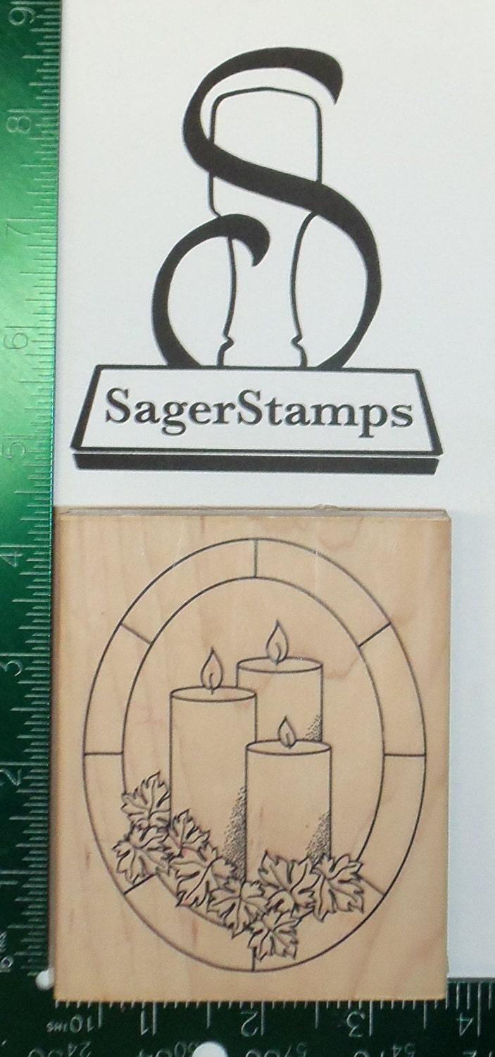 Download Rubber Stamp Holiday Candles WIN004M Stained Glass