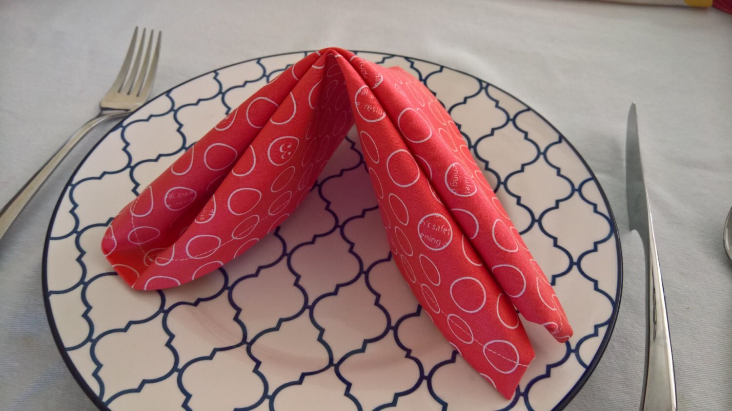 Coral Modern Cloth Napkins Coral Napkins Coral Dinner