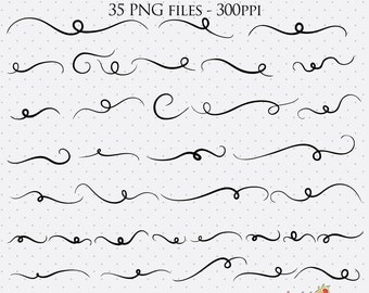 Swashes Clip Art, Decorative Swashes Graphics, Font Swashes, Swashes, PNG Swashes, Digital Scrapbook Elements, Clip Art, Digital Downloads