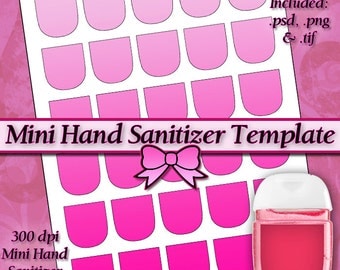 NEW Mini Hand Sanitizer Label DIGITAL Collage Sheet TEMPLATE DiY 8.5x11 Page with Video Tutorial Instructions (Instant Download)