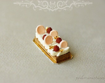 Dollhouse Miniature Food - Crème Au Confit De Vanille Et Framboises