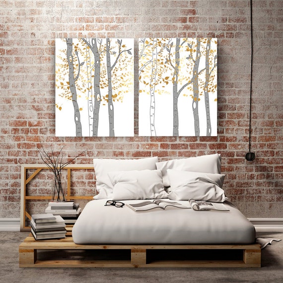 Birch trees wall art large canvas prints extra large tree art