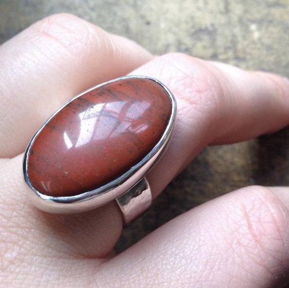 Red Jasper Ring by sophsilver on Etsy