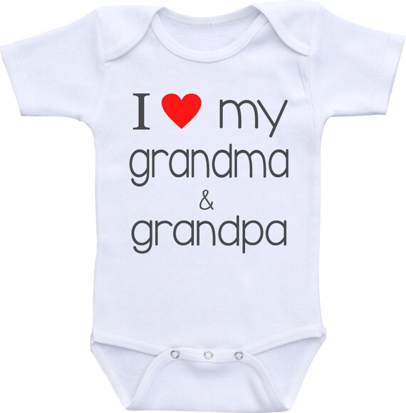 I love grandma and grandpa onesie ® brand Bodysuit. Baby