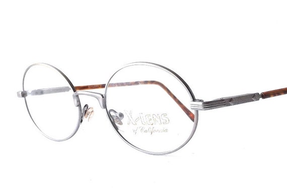 Vintage 1990s Nos Xlens Oval Metal Wire Eyeglasses Matte 