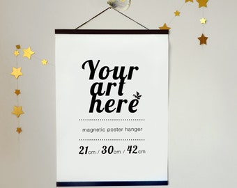 Poster Hanger for 8" x 10" or A4 Art, Wooden Art Hanger, Art Wall Hanger, Wood Print Hanger, Artwork Hanger - Choice of Material/Finish