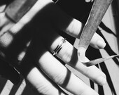 SALE Line and Surface ring. Delicate ring. Plate ring.